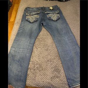 Rock revival. Used jeans
